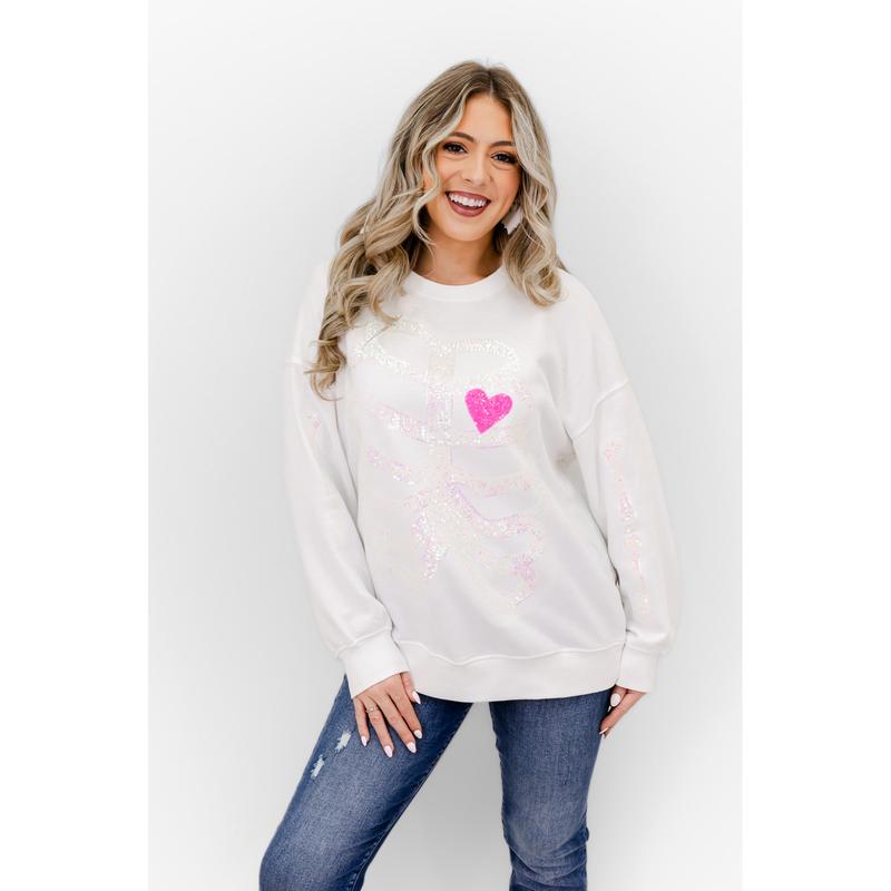 Skeleton Sequin Embellished Sweatshirt