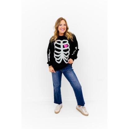 Skeleton Sequin Embellished Sweatshirt