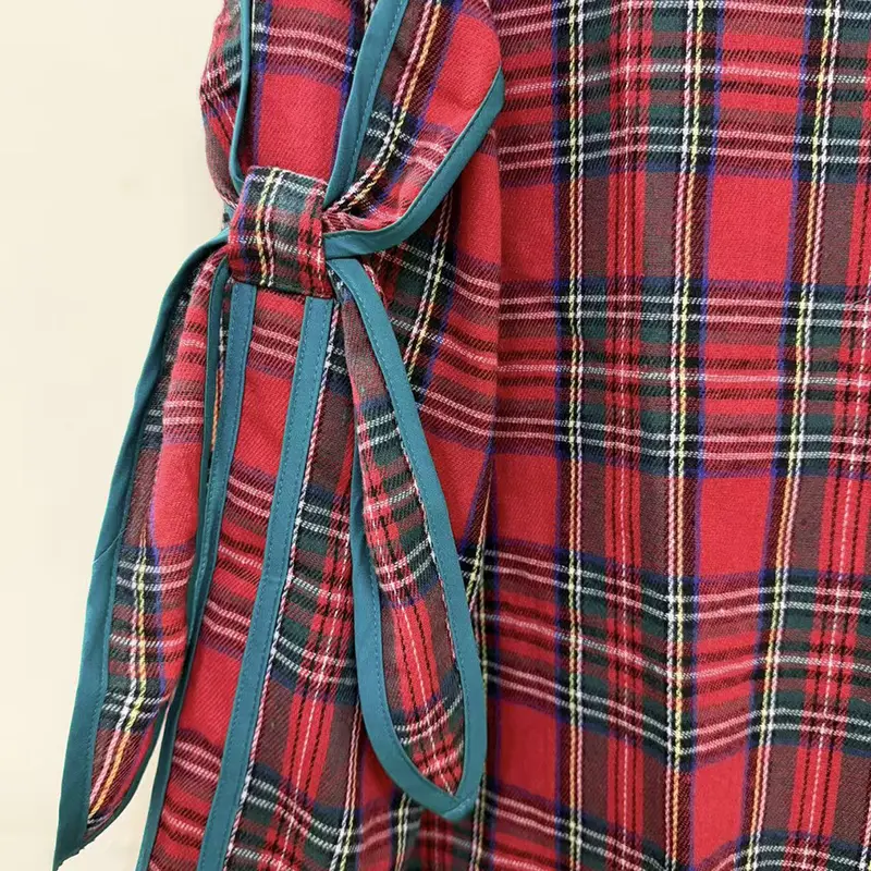 Bow Decor Plaid Smart Round Neck Sweatshirt(BUY 2 FREE SHIPPING)