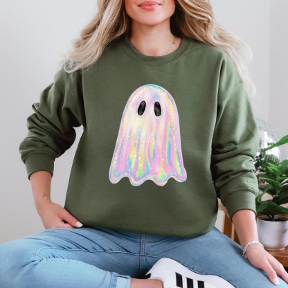 Halloween Shimmering Ghost Sweatshirt