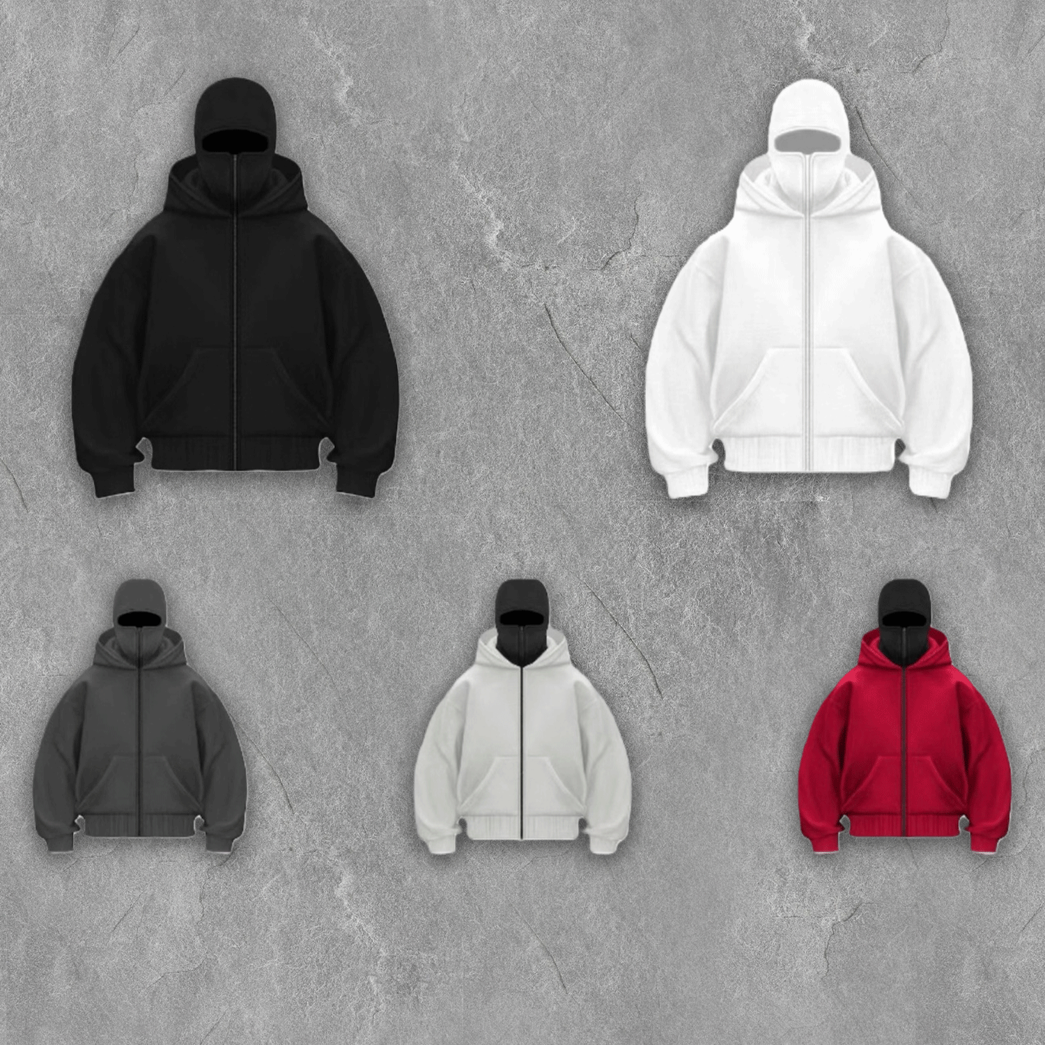 Dual Hood Street  Zip-Up Hoodie