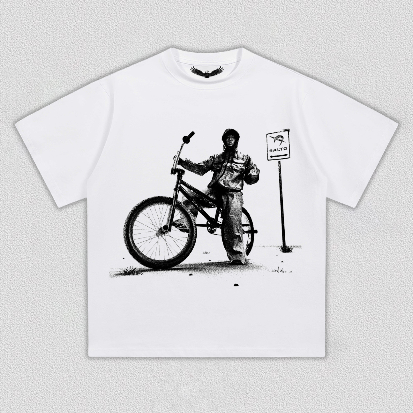 Cyclist Pattern Short - sleeved T-Shirt