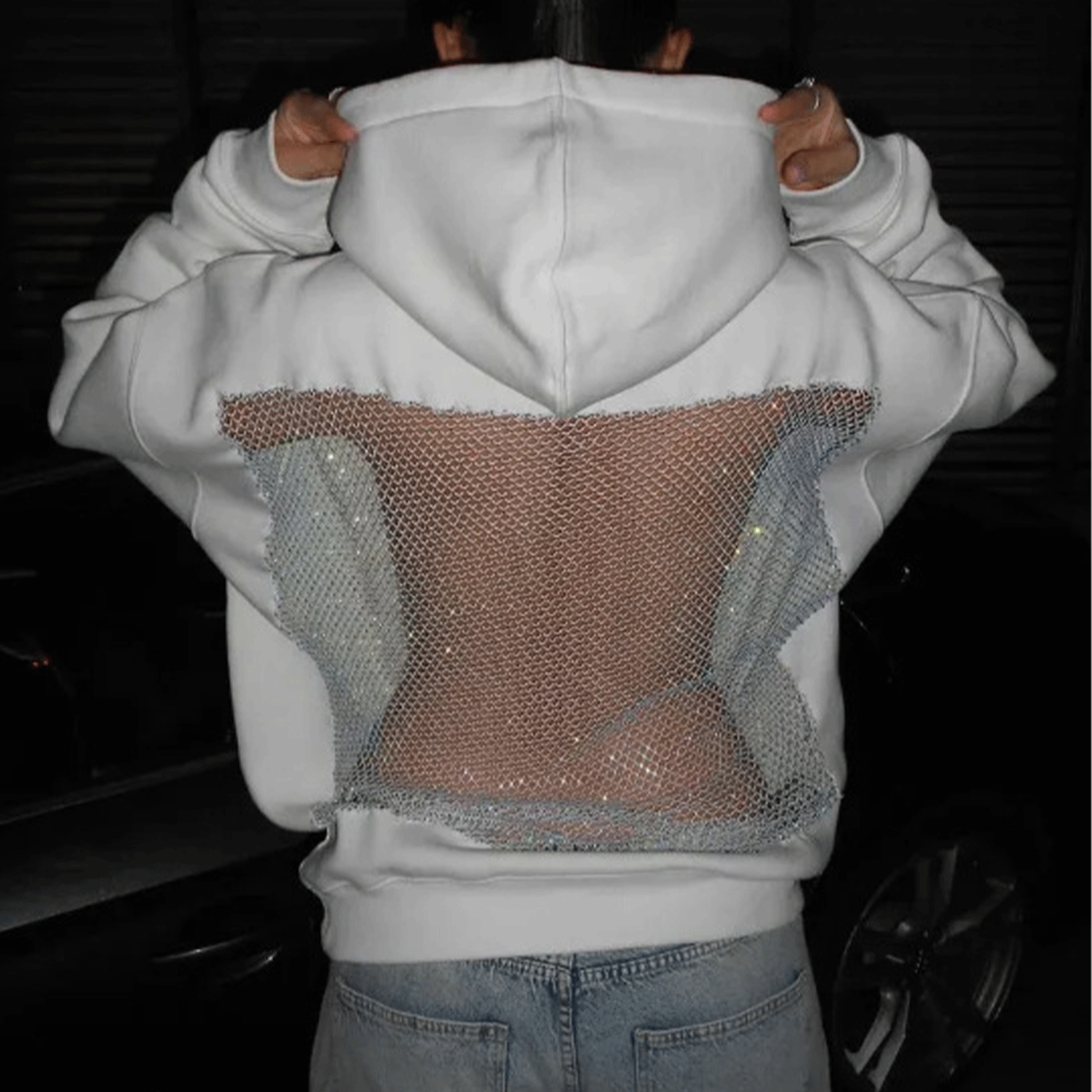 Third Sense Mesh Vision Backless Hoodie