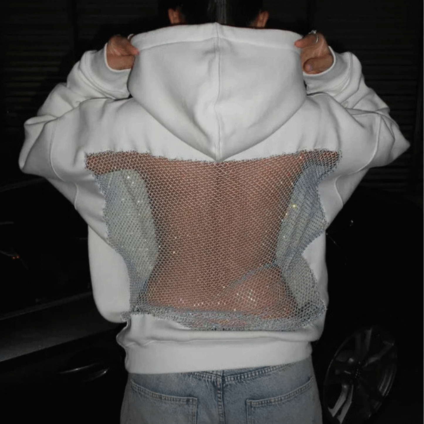 Third Sense Mesh Vision Backless Hoodie