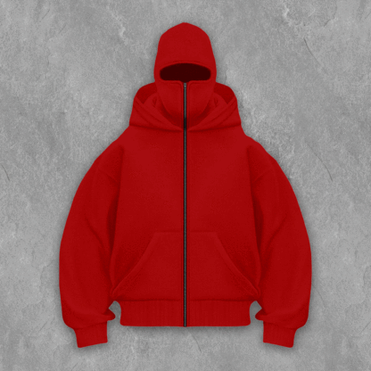 Monochrome Dual Hood Street  Zip-Up Hoodie