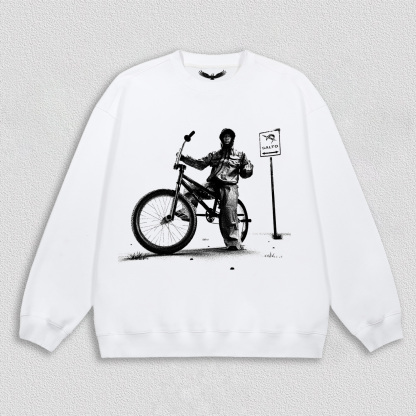 Cyclist Pattern Short - sleeved T-Shirt