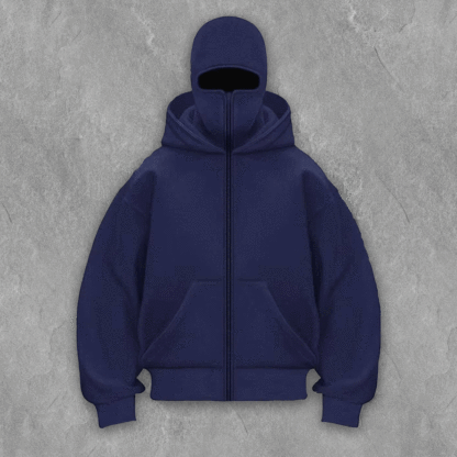 Monochrome Dual Hood Street  Zip-Up Hoodie