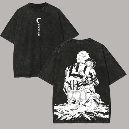 Demon Slayer Akaza Printed Unisex Washed T-Shirt
