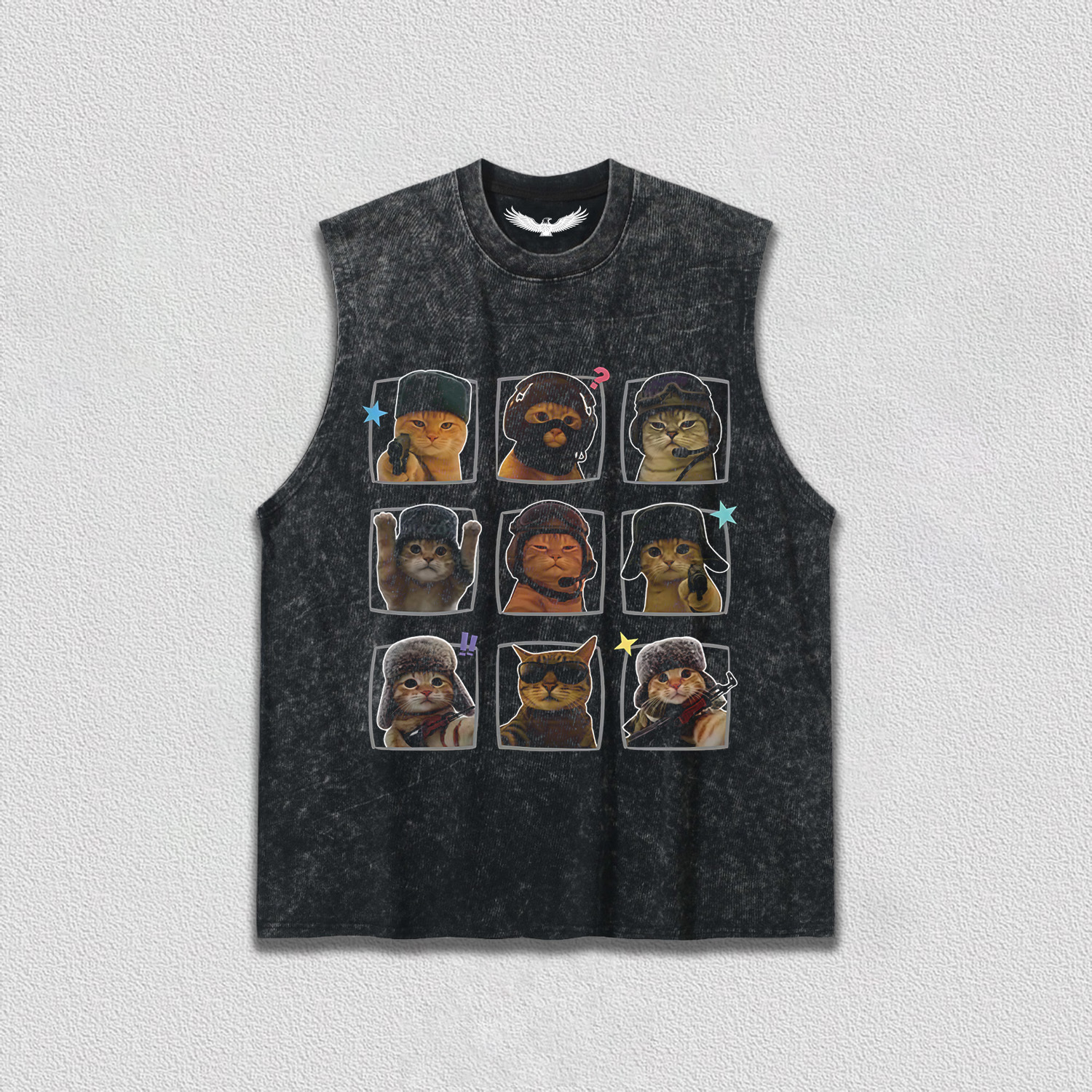 "Tactical Cat" Nine - Grid T-Shirt