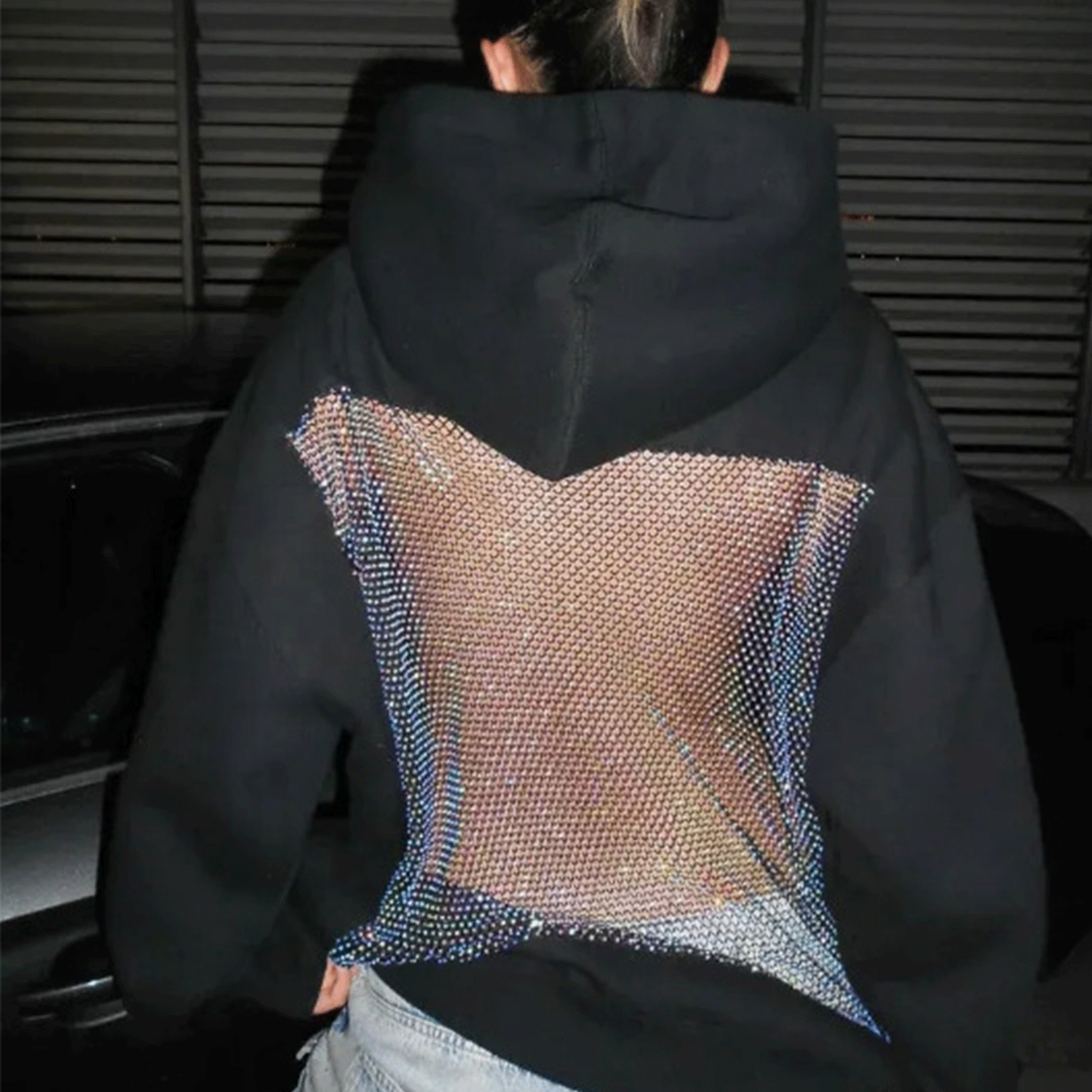 Third Sense Mesh Vision Backless Hoodie