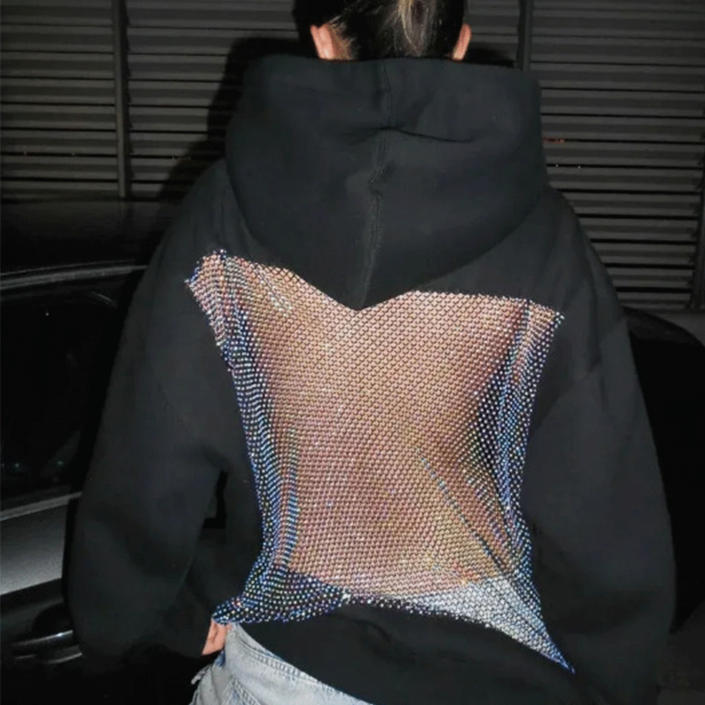 Third Sense Mesh Vision Backless Hoodie