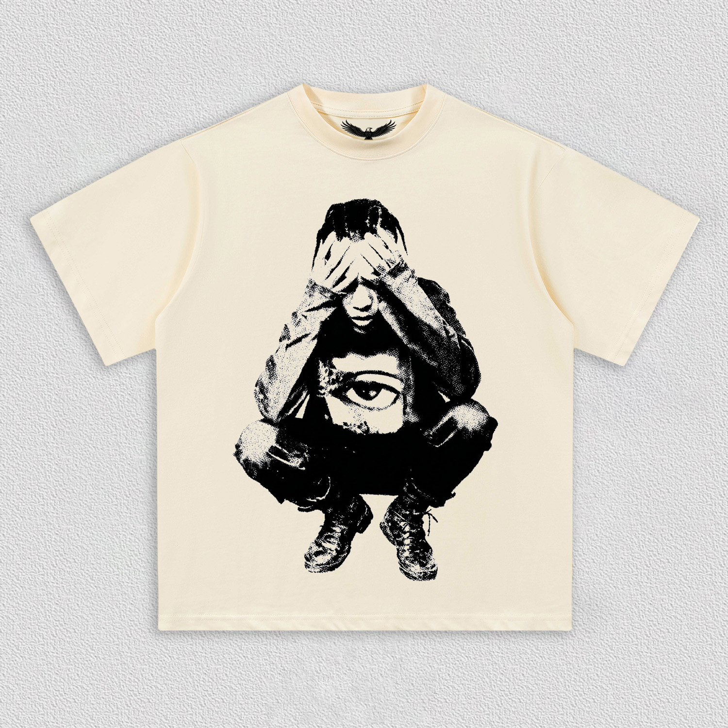 "Eye - Covering Person" Art Printed T-Shirt