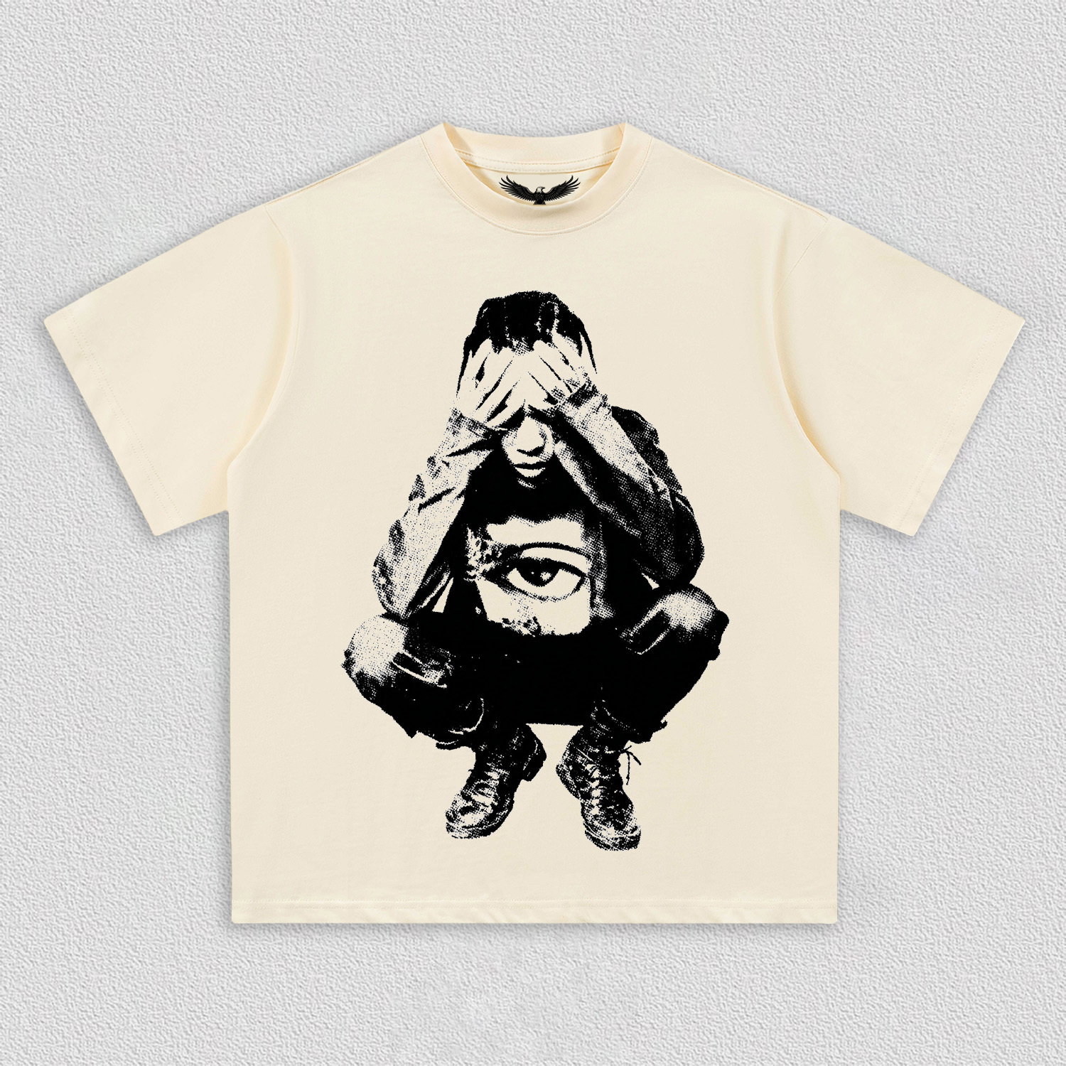 "Eye - Covering Person" Art Printed T-Shirt