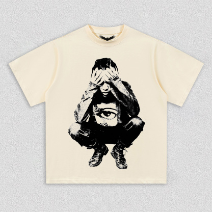 "Eye - Covering Person" Art Printed T-Shirt