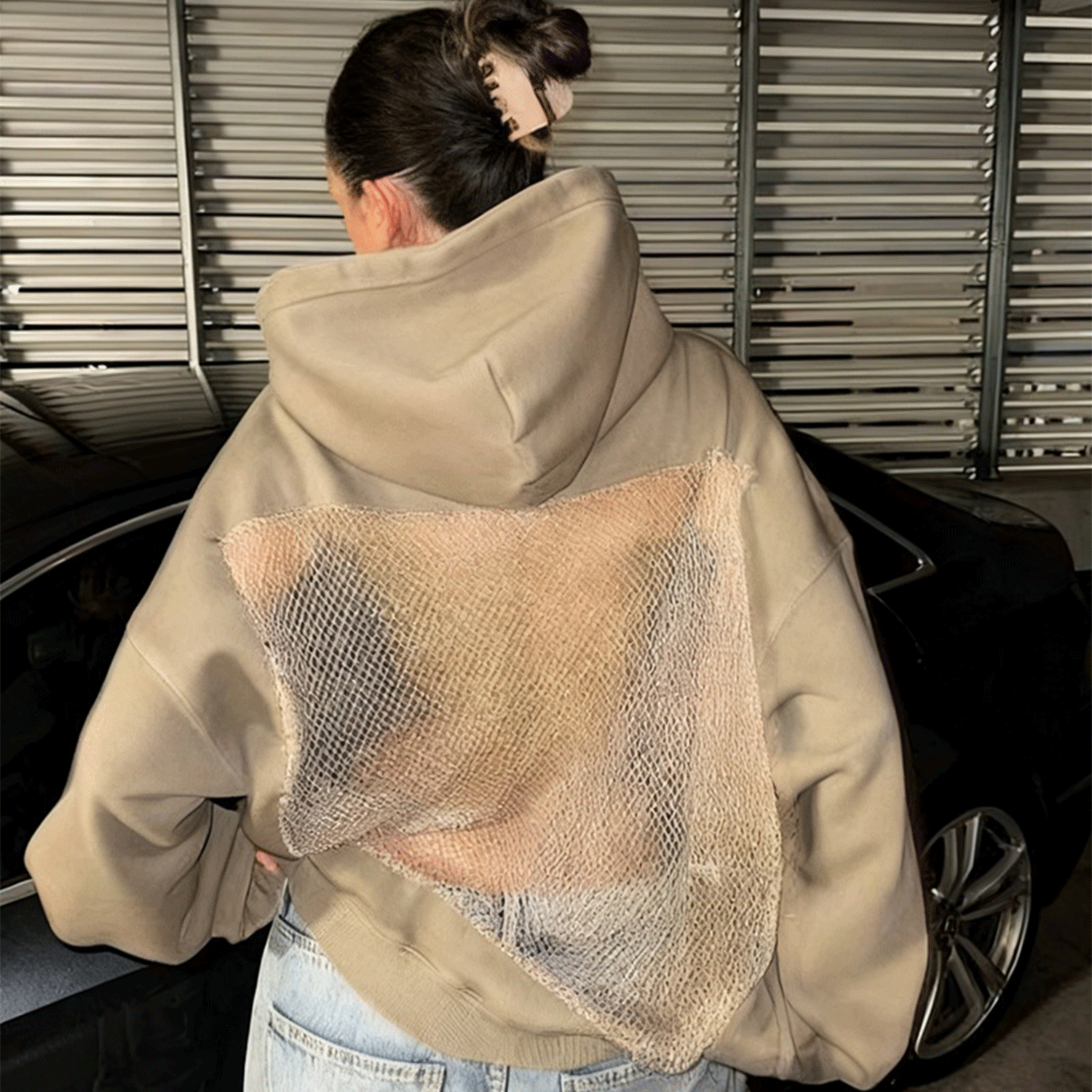 Third Sense Mesh Vision Backless Hoodie