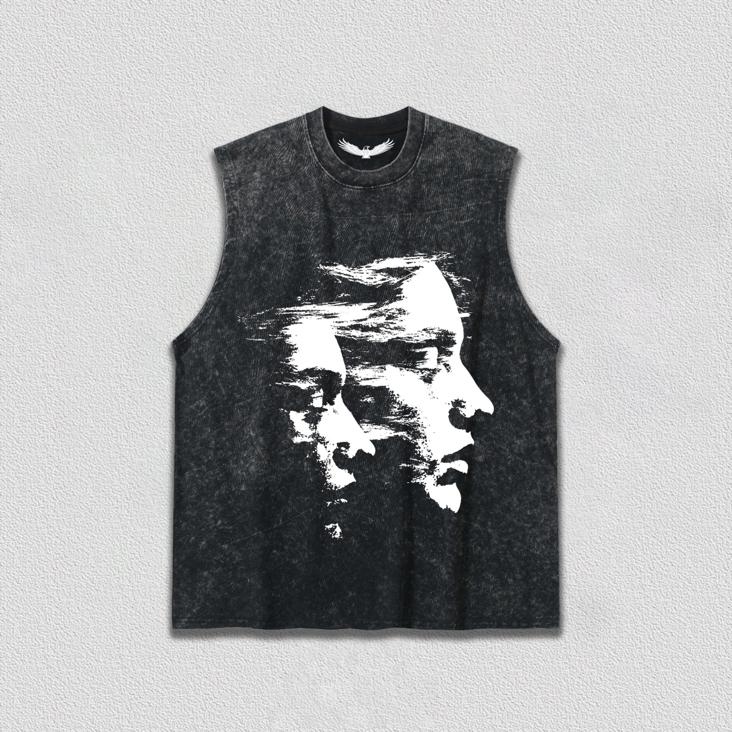 "Dual Shadow Overlapping Portrait" Art Printed T-Shirt