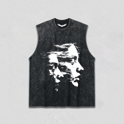 "Dual Shadow Overlapping Portrait" Art Printed T-Shirt