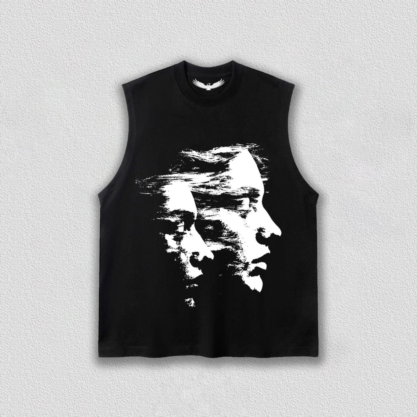 "Dual Shadow Overlapping Portrait" Art Printed T-Shirt