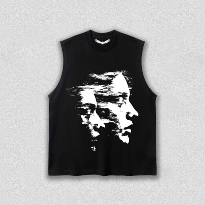 "Dual Shadow Overlapping Portrait" Art Printed T-Shirt