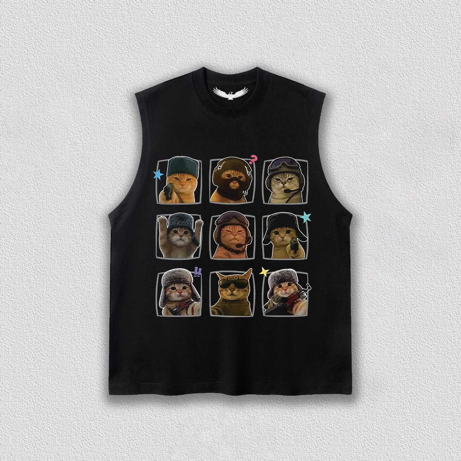 "Tactical Cat" Nine - Grid T-Shirt