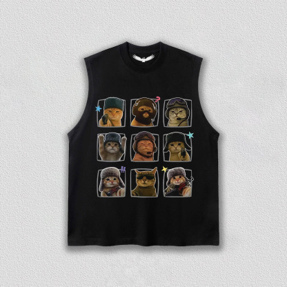 "Tactical Cat" Nine - Grid T-Shirt