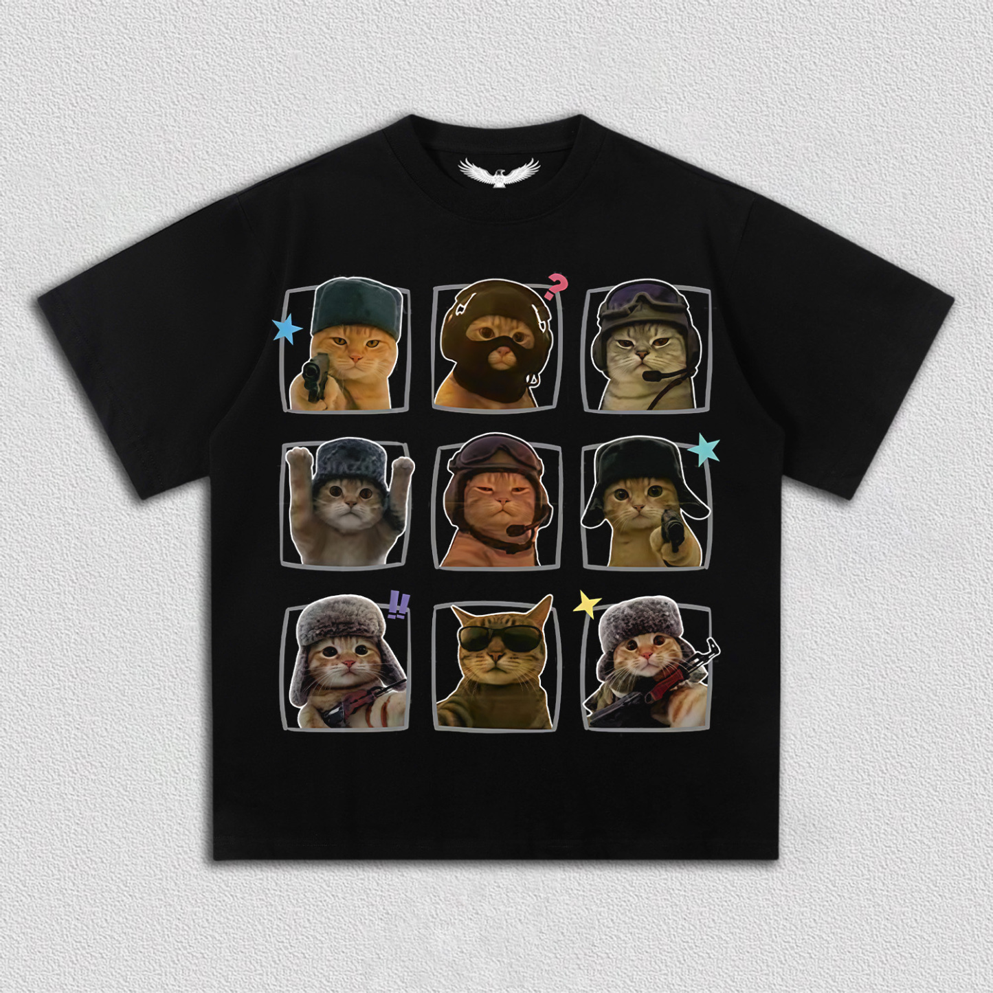 "Tactical Cat" Nine - Grid T-Shirt