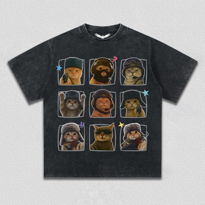 "Tactical Cat" Nine - Grid T-Shirt