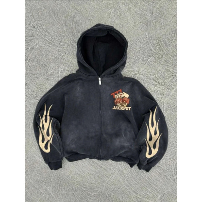 Y2K JACKPOT Zip-Up Hoodie