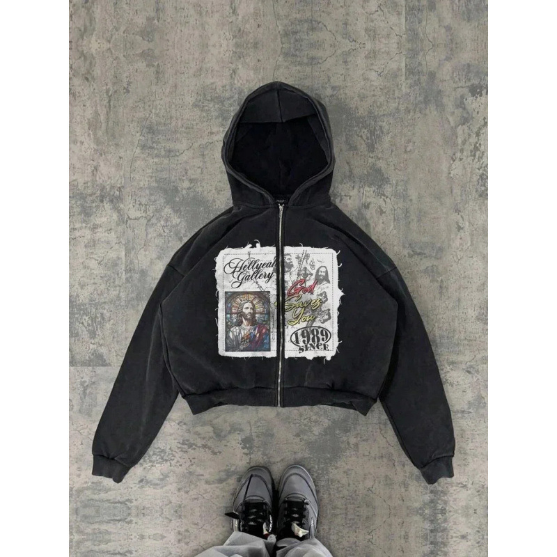 Y2K 1989 Vintage Zip-Up Hoodie