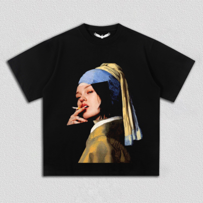 Smoking Girl with Pearl Earring