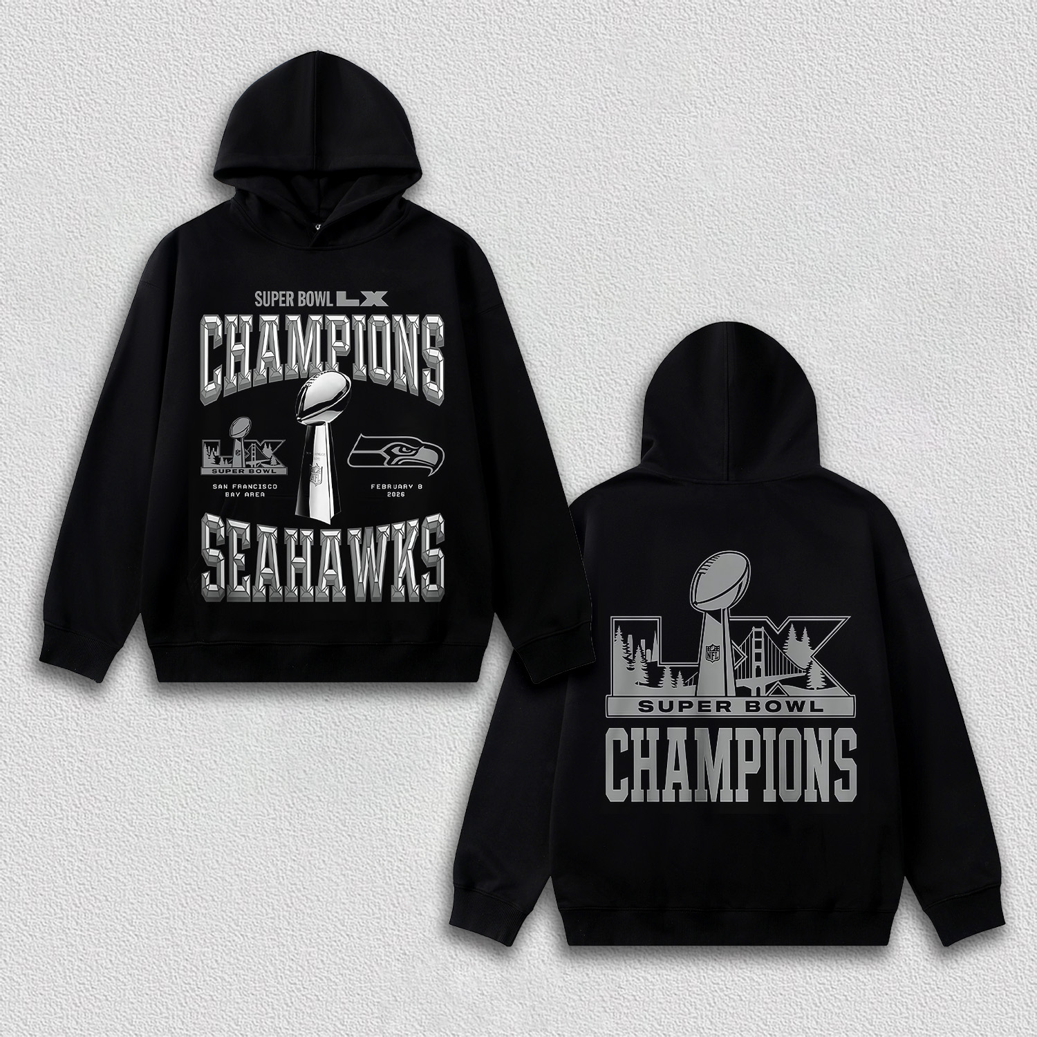 SUPER BOWL 2026 CHAMPIONS  TEE&HOODIE 