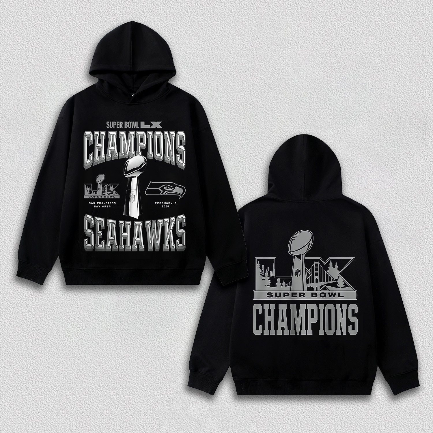 SUPER BOWL 2026 CHAMPIONS  TEE&HOODIE 