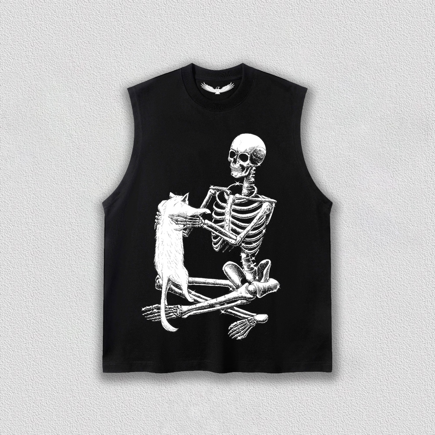 Skeleton with Cat T-Shirt