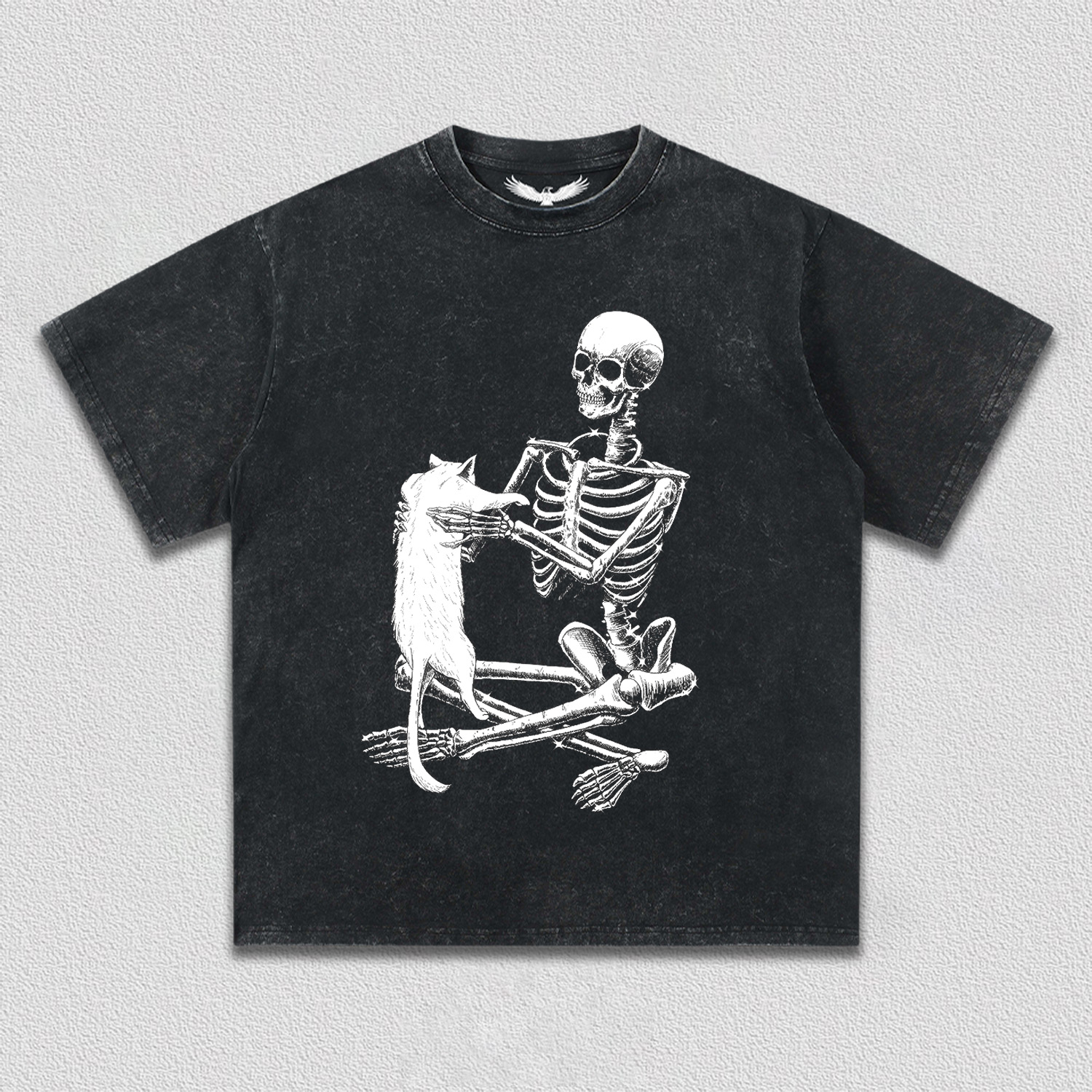 Skeleton with Cat T-Shirt