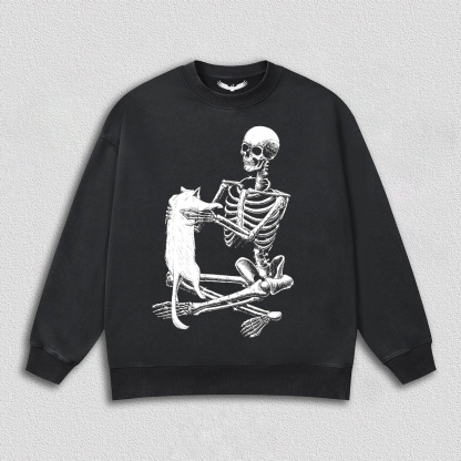 Skeleton with Cat T-Shirt