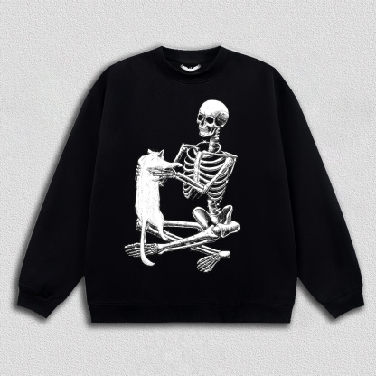 Skeleton with Cat T-Shirt