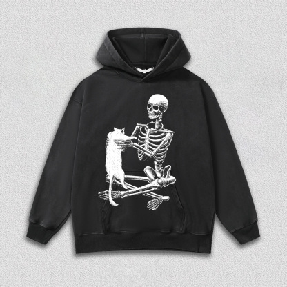 Skeleton with Cat T-Shirt