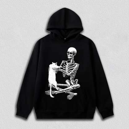 Skeleton with Cat T-Shirt