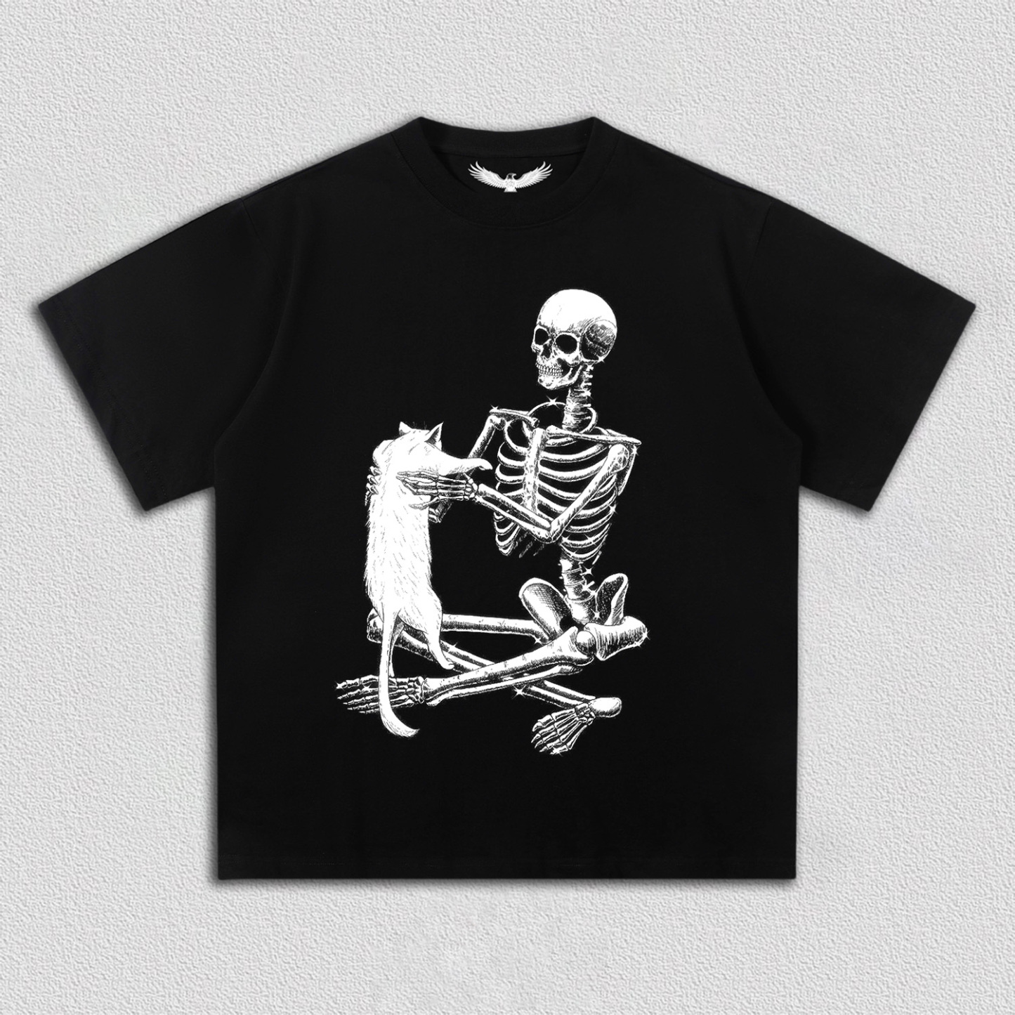 Skeleton with Cat T-Shirt