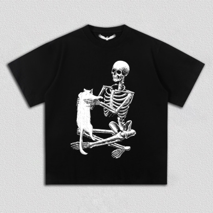 Skeleton with Cat T-Shirt