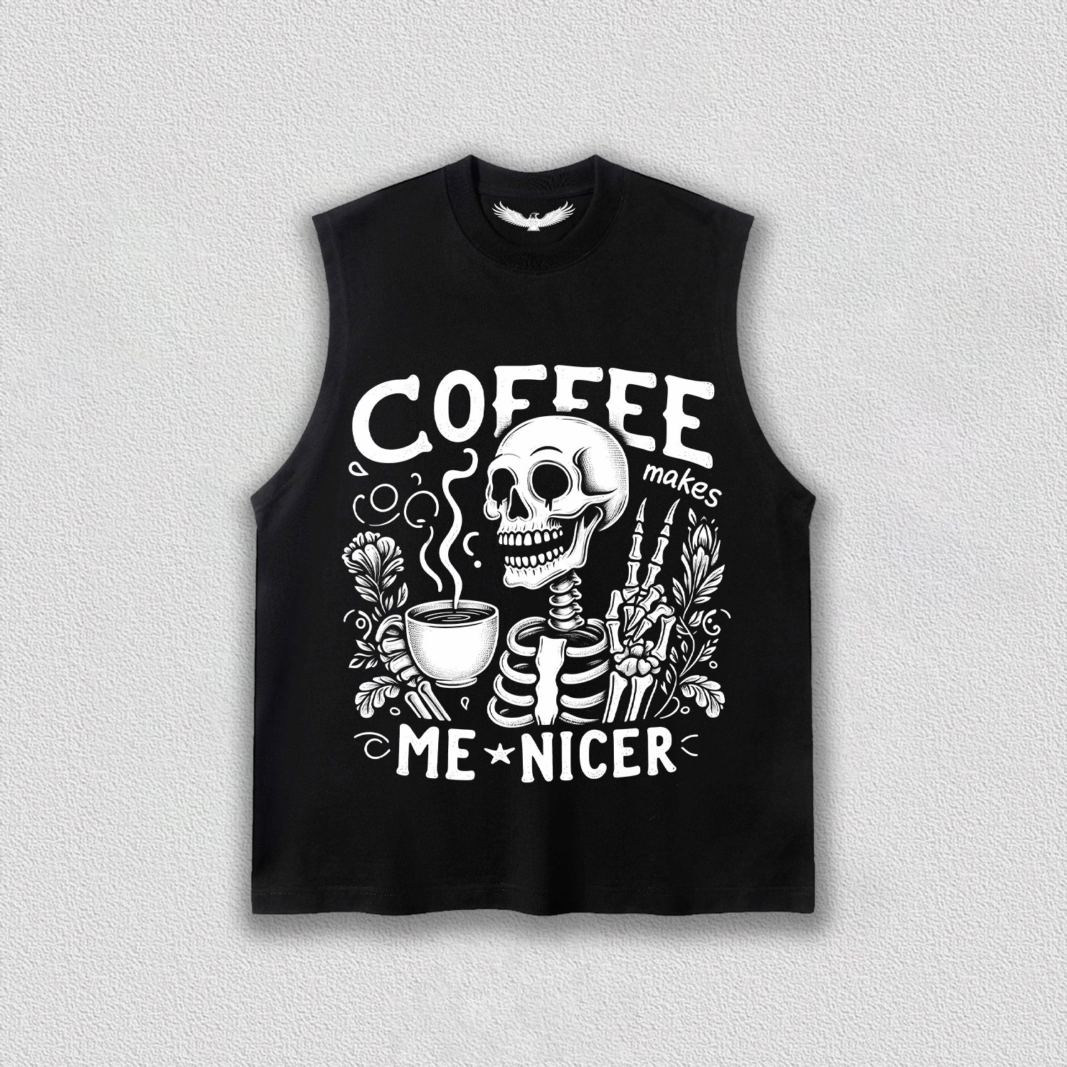 Coffee and Friendly Skeleton T-Shirt