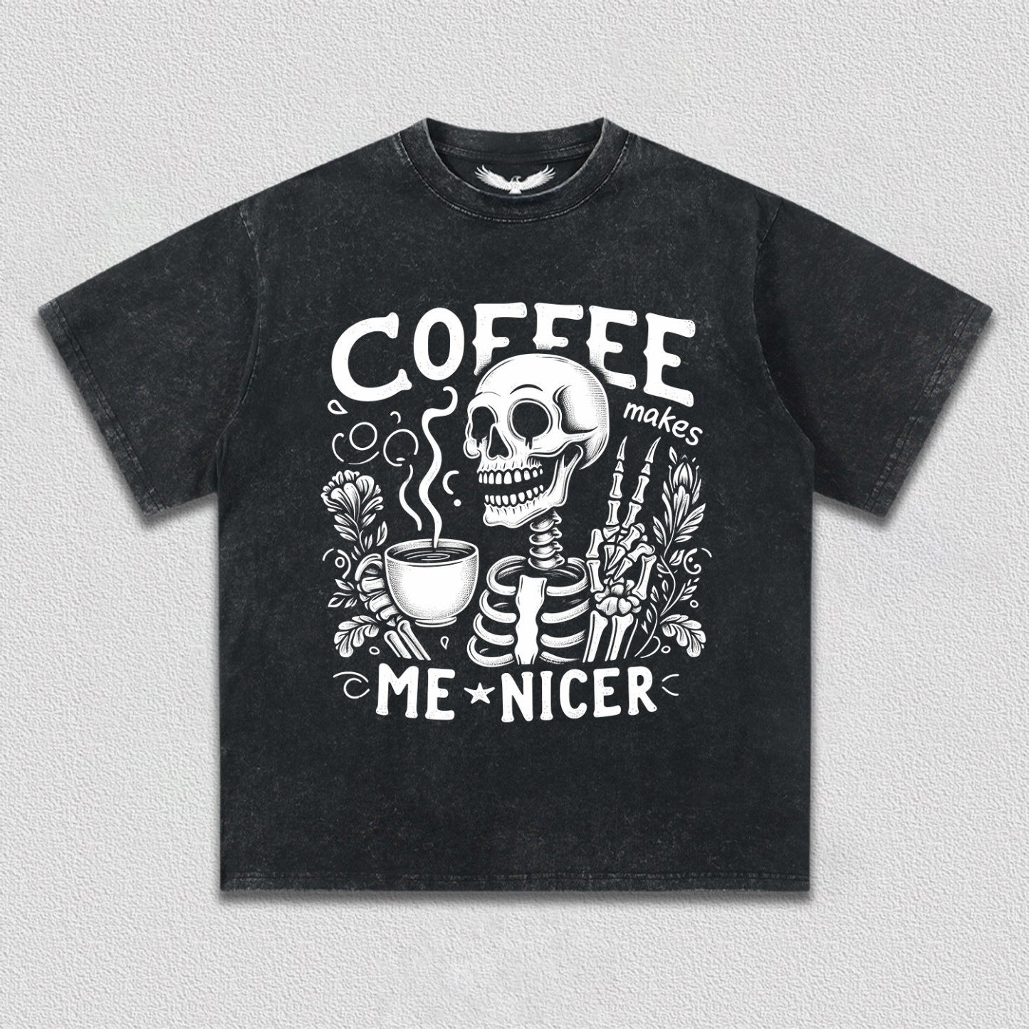 Coffee and Friendly Skeleton T-Shirt