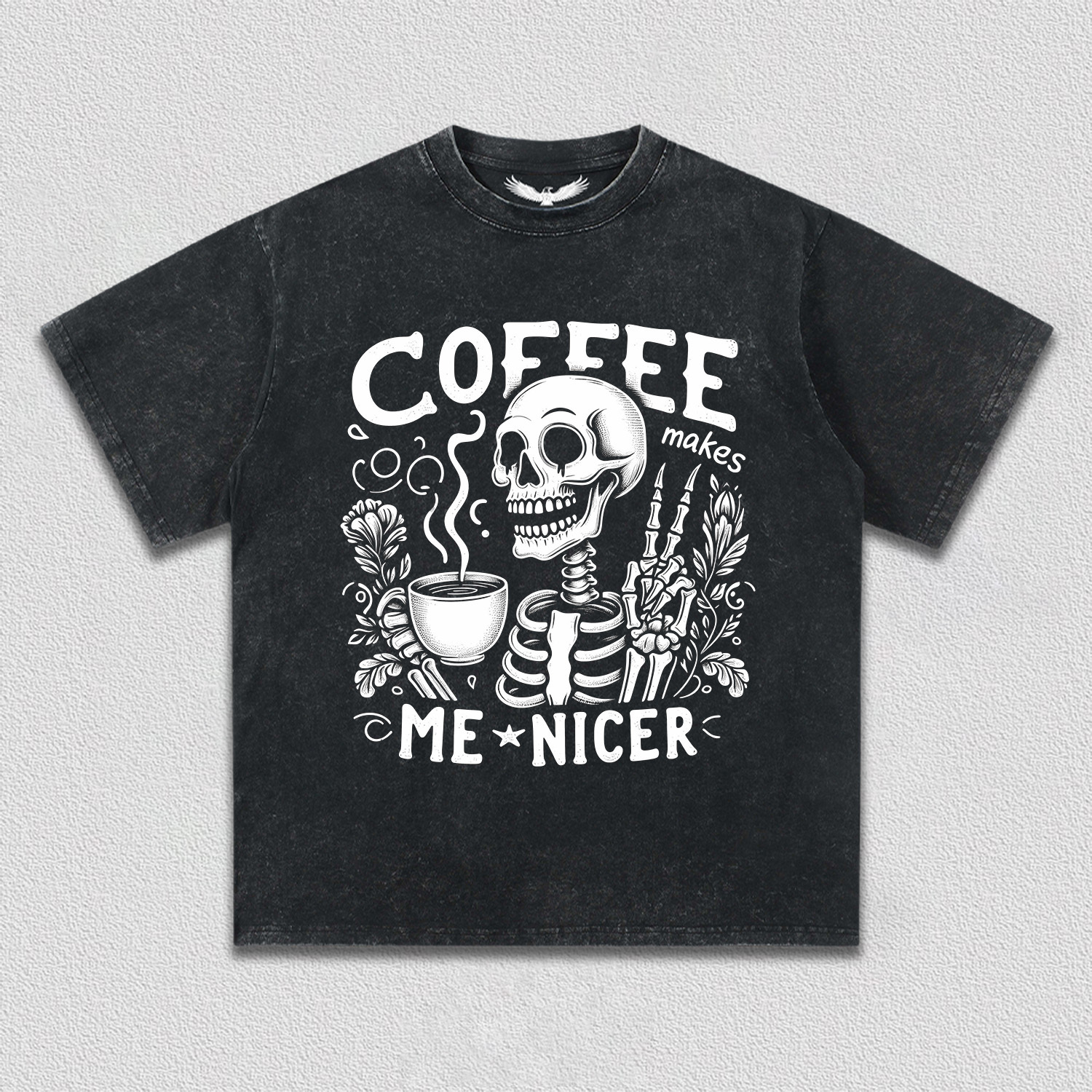 Coffee and Friendly Skeleton T-Shirt