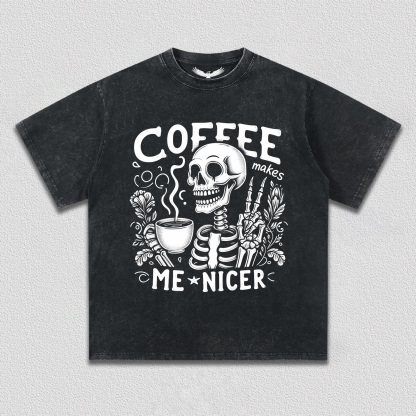 Coffee and Friendly Skeleton T-Shirt