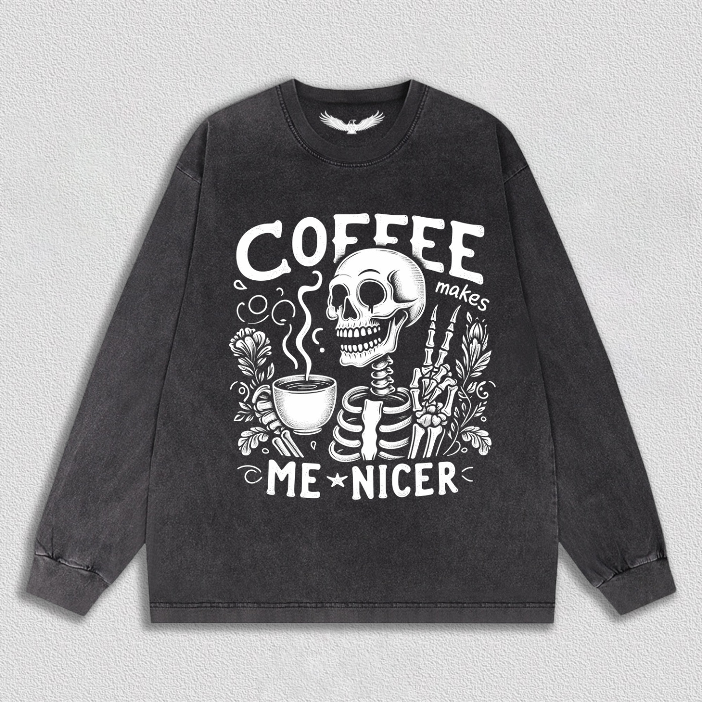 Coffee and Friendly Skeleton T-Shirt