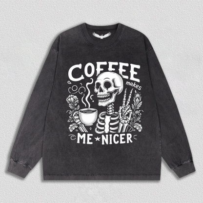 Coffee and Friendly Skeleton T-Shirt