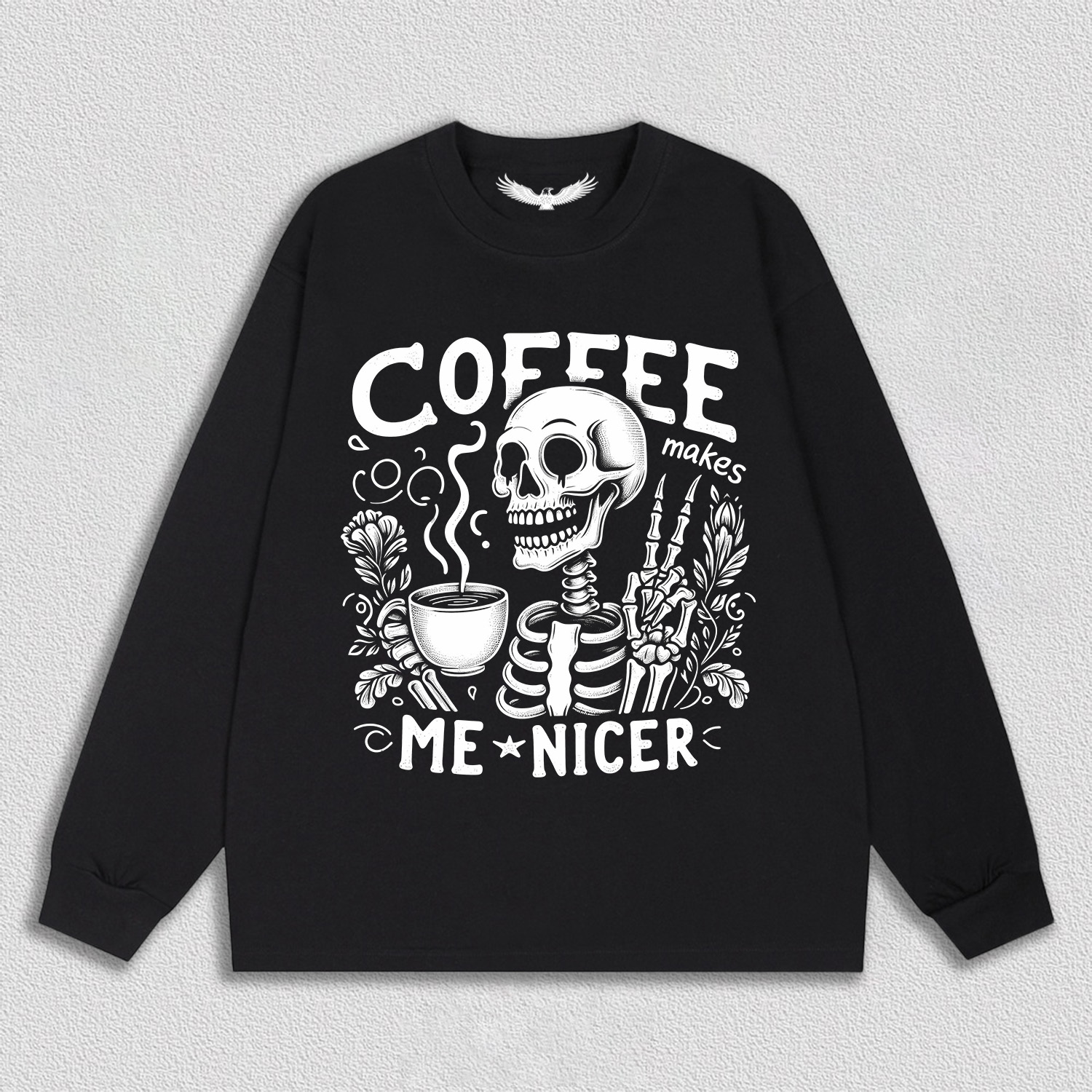 Coffee and Friendly Skeleton T-Shirt