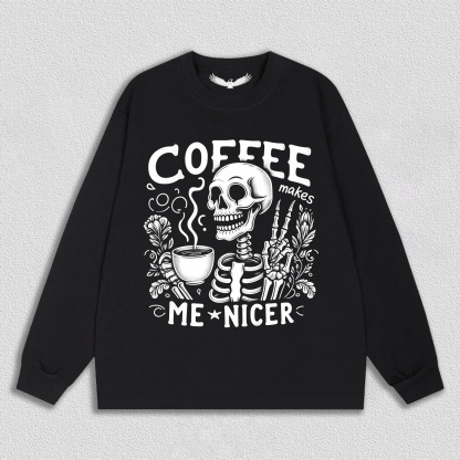 Coffee and Friendly Skeleton T-Shirt