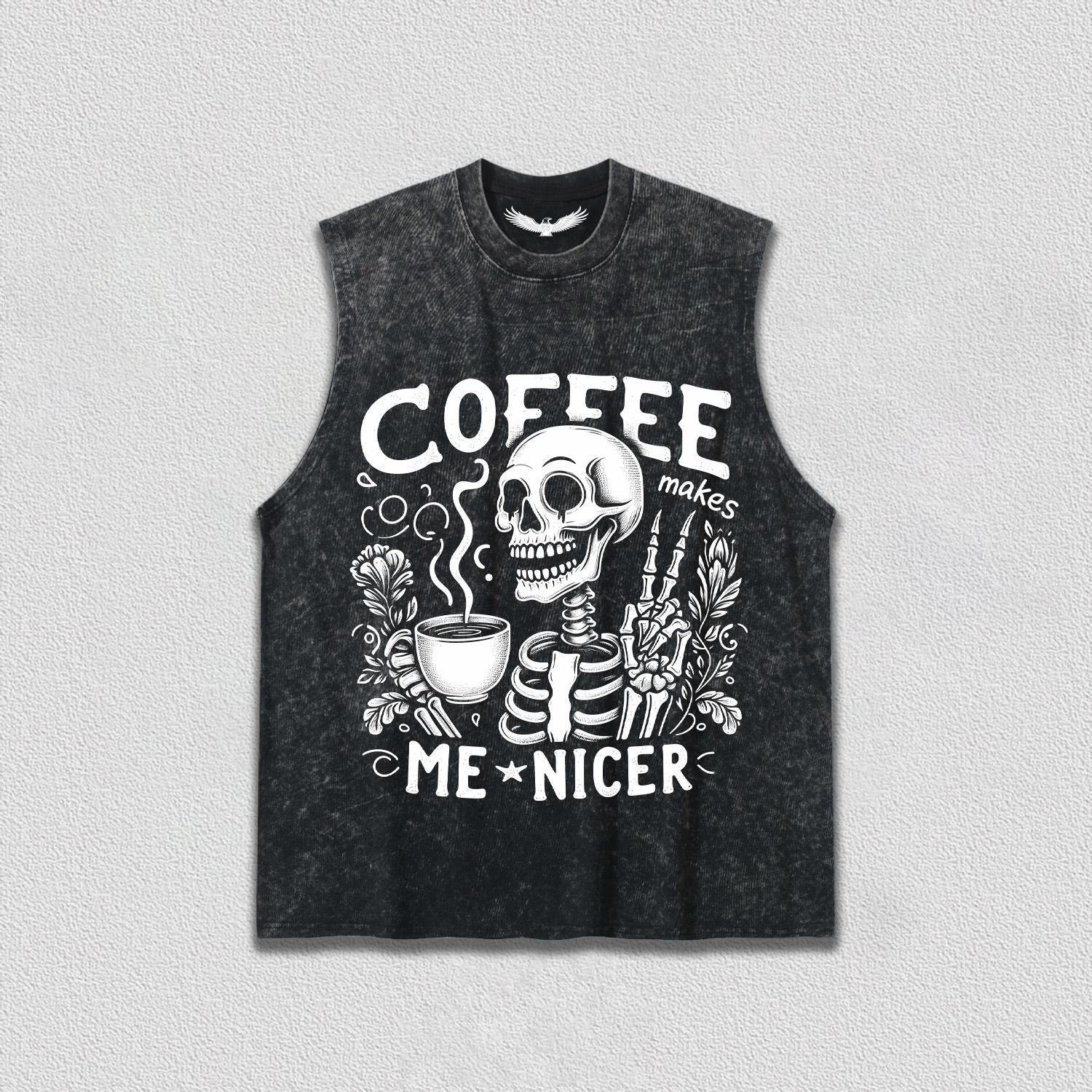 Coffee and Friendly Skeleton T-Shirt