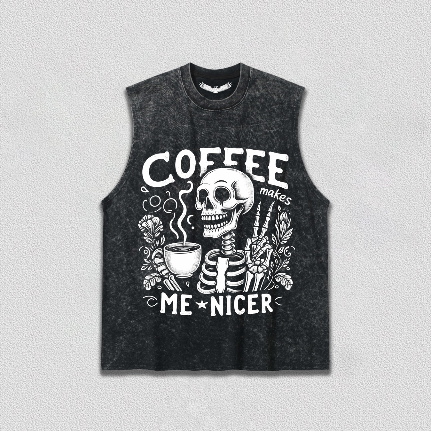 Coffee and Friendly Skeleton T-Shirt